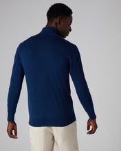 Load image into Gallery viewer, N.Peal Men&#39;s The Regent Fine Gauge Cashmere Half Zip Jumper French Blue
