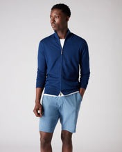 Load image into Gallery viewer, N.Peal Men&#39;s The Hyde Fine Gauge Cashmere Zip Jumper French Blue
