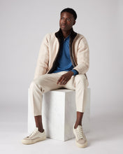 Load image into Gallery viewer, N.Peal Men&#39;s Fur Lined Cable Cardigan Almond White
