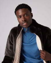 Load image into Gallery viewer, N.Peal Men&#39;s Fur Lined Cable Cardigan Almond White
