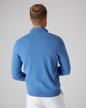 Load image into Gallery viewer, N.Peal Men&#39;s The Carnaby Half Zip Cashmere Jumper Cruise Blue
