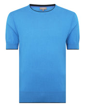 Load image into Gallery viewer, N.Peal Men&#39;s Short Sleeve Crew Neck T Shirt Hockney Blue
