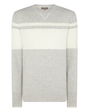 Load image into Gallery viewer, N.Peal Men&#39;s Striped Cashmere Sweatshirt Fumo Grey
