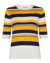 Load image into Gallery viewer, N.Peal Women&#39;s Superfine Stripe T Shirt Multi
