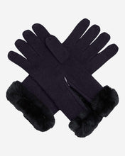 Load image into Gallery viewer, Fur And Cashmere Gloves Navy Blue + Navy Blue Fur
