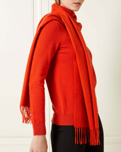 Load image into Gallery viewer, Large Woven Cashmere Scarf Burnt Orange
