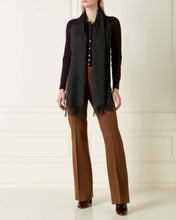 Load image into Gallery viewer, Large Woven Cashmere Scarf Dark Charcoal Grey
