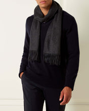 Load image into Gallery viewer, Large Woven Cashmere Scarf Dark Charcoal Grey
