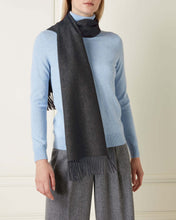 Load image into Gallery viewer, Woven Cashmere Scarf Dark Charcoal Grey
