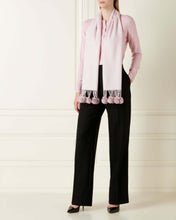 Load image into Gallery viewer, Fur Bobble Woven Cashmere Scarf Dusty Pink + Pink
