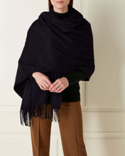 Load image into Gallery viewer, Woven Cashmere Shawl Navy Blue
