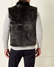 Load image into Gallery viewer, N.Peal Men&#39;s Fur Lined Gilet Fumo Grey Dark Grey
