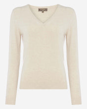 Load image into Gallery viewer, N.Peal V Neck Cashmere Sweater Ecru White
