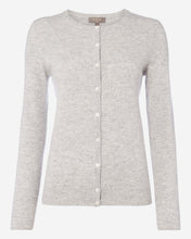 Load image into Gallery viewer, N.Peal Women&#39;s Round Neck Cashmere Cardigan Fumo Grey
