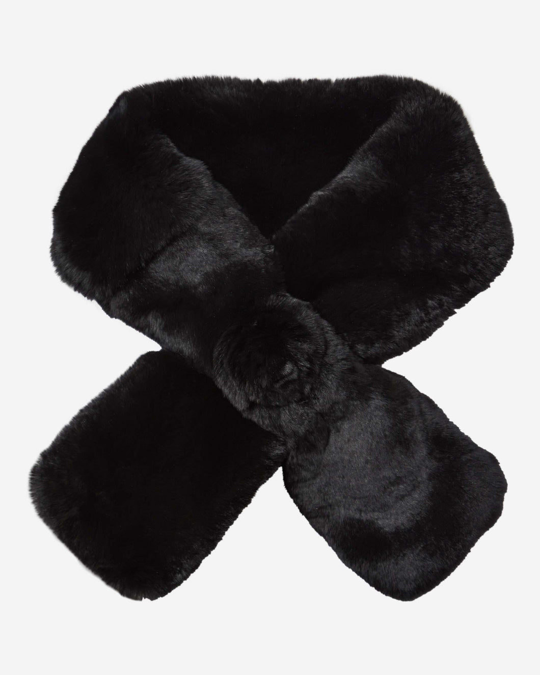 N.Peal Women's Fur Neck Warmer Black Fur