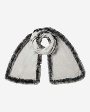 Load image into Gallery viewer, Women&#39;s Cashmere Scarf With Fur Trim Fumo Grey
