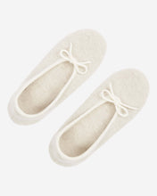 Load image into Gallery viewer, Contrast Trim Cashmere Slippers Ecru White + New Ivory White
