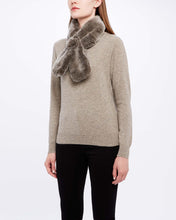 Load image into Gallery viewer, Fur Neck Warmer Charcoal Grey Tipped Fur
