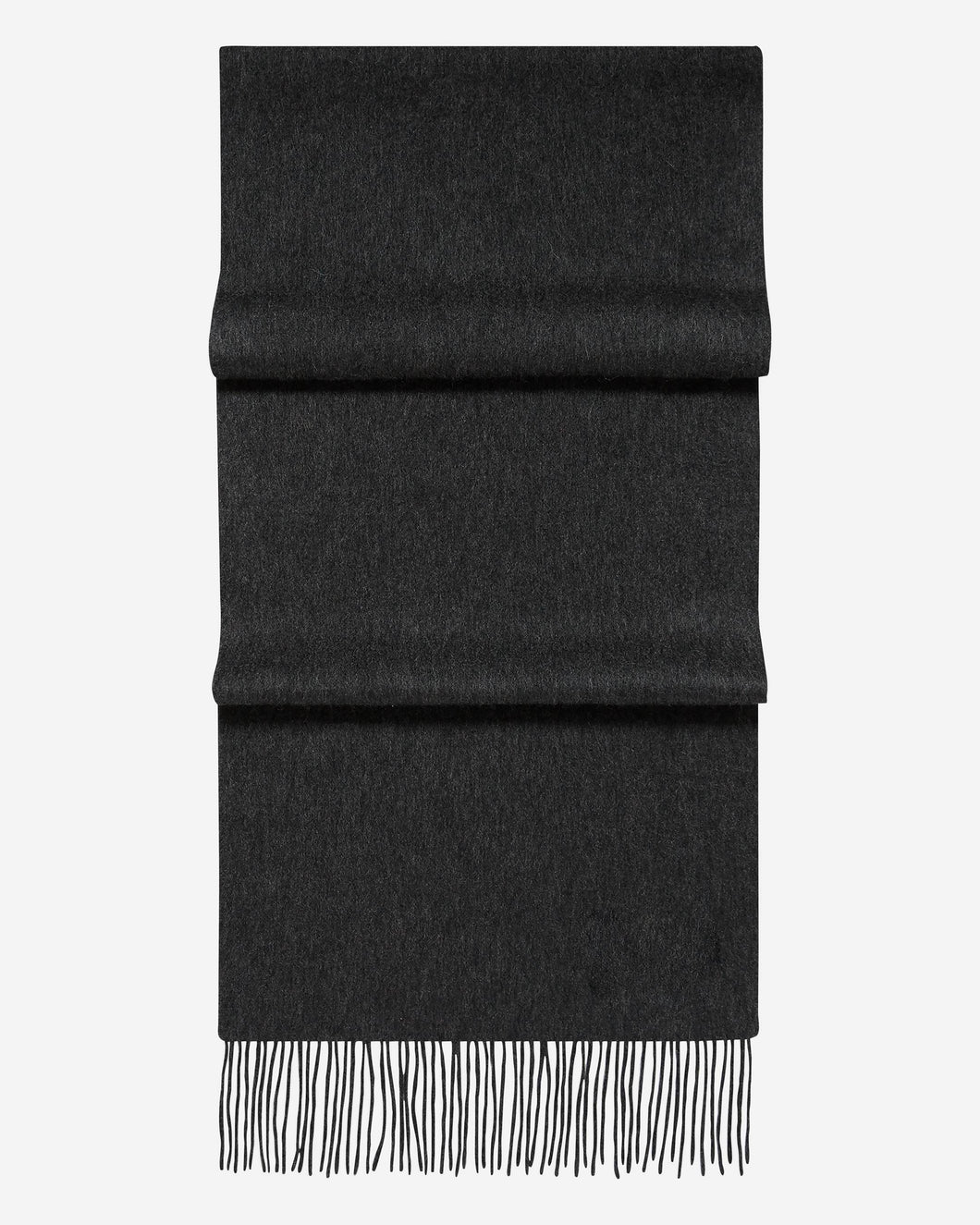 Woven Cashmere Scarf Dark Charcoal Grey