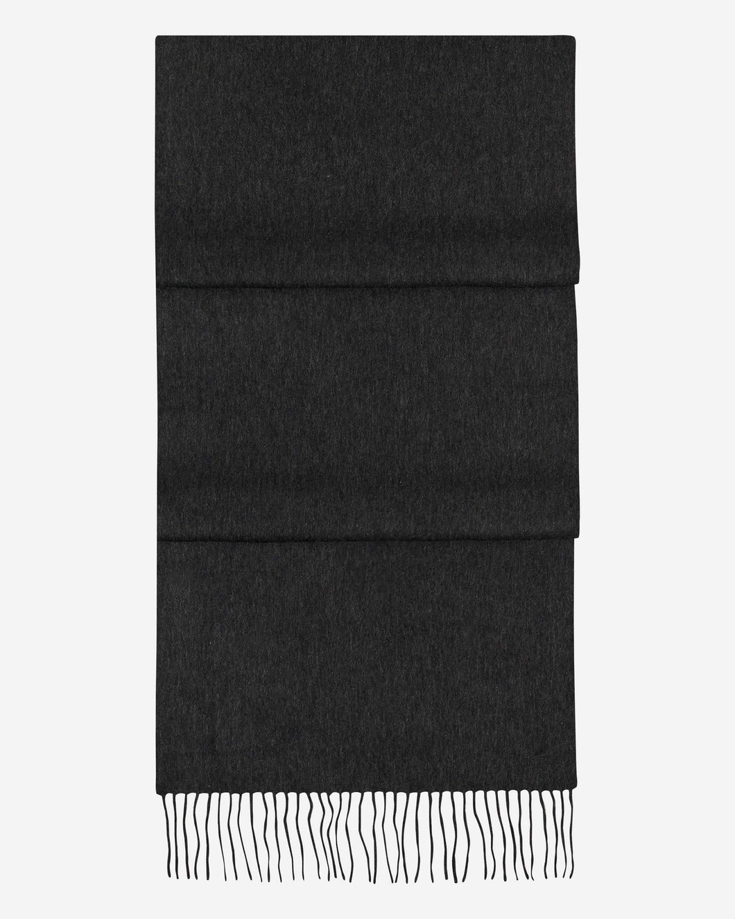 Large Woven Cashmere Scarf Dark Charcoal Grey