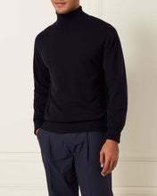 Load image into Gallery viewer, The Trafalgar Polo Neck Cashmere Jumper Navy
