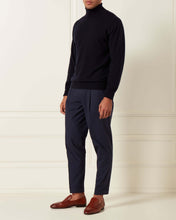 Load image into Gallery viewer, The Trafalgar Polo Neck Cashmere Jumper Navy
