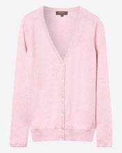 Load image into Gallery viewer, V Neck Cashmere Cardigan Brighton Pink
