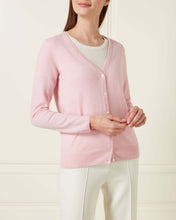 Load image into Gallery viewer, V Neck Cashmere Cardigan Brighton Pink
