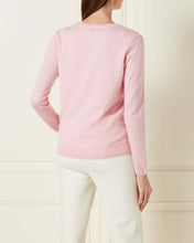 Load image into Gallery viewer, V Neck Cashmere Cardigan Brighton Pink
