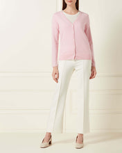 Load image into Gallery viewer, V Neck Cashmere Cardigan Brighton Pink
