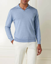 Load image into Gallery viewer, N.Peal Polo Neck Sweater Cornflower Blue

