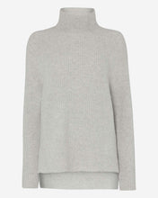 Load image into Gallery viewer, N.Peal Women&#39;s High Neck Ribbed Cashmere Jumper Fumo Grey
