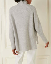Load image into Gallery viewer, N.Peal Women&#39;s High Neck Ribbed Cashmere Jumper Fumo Grey
