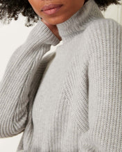 Load image into Gallery viewer, N.Peal Women&#39;s High Neck Ribbed Cashmere Jumper Fumo Grey
