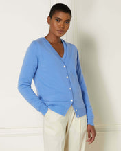 Load image into Gallery viewer, N.Peal Women&#39;s V Neck Cashmere Cardigan Atlas Blue
