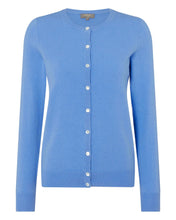 Load image into Gallery viewer, N.Peal Women&#39;s Round Neck Cashmere Cardigan Atlas Blue

