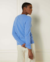 Load image into Gallery viewer, N.Peal Women&#39;s Round Neck Cashmere Cardigan Atlas Blue
